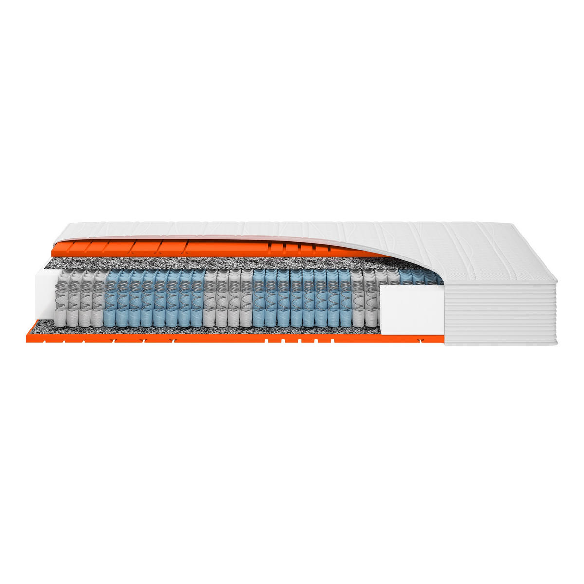 TASCHENFEDERKERN-MATRATZE "Dynamic XXL", H5, 90 x 200 cm, Höhe: ca. 24 cm - Weiß, Textil (90/200cm) - Hn8 Schlafsysteme