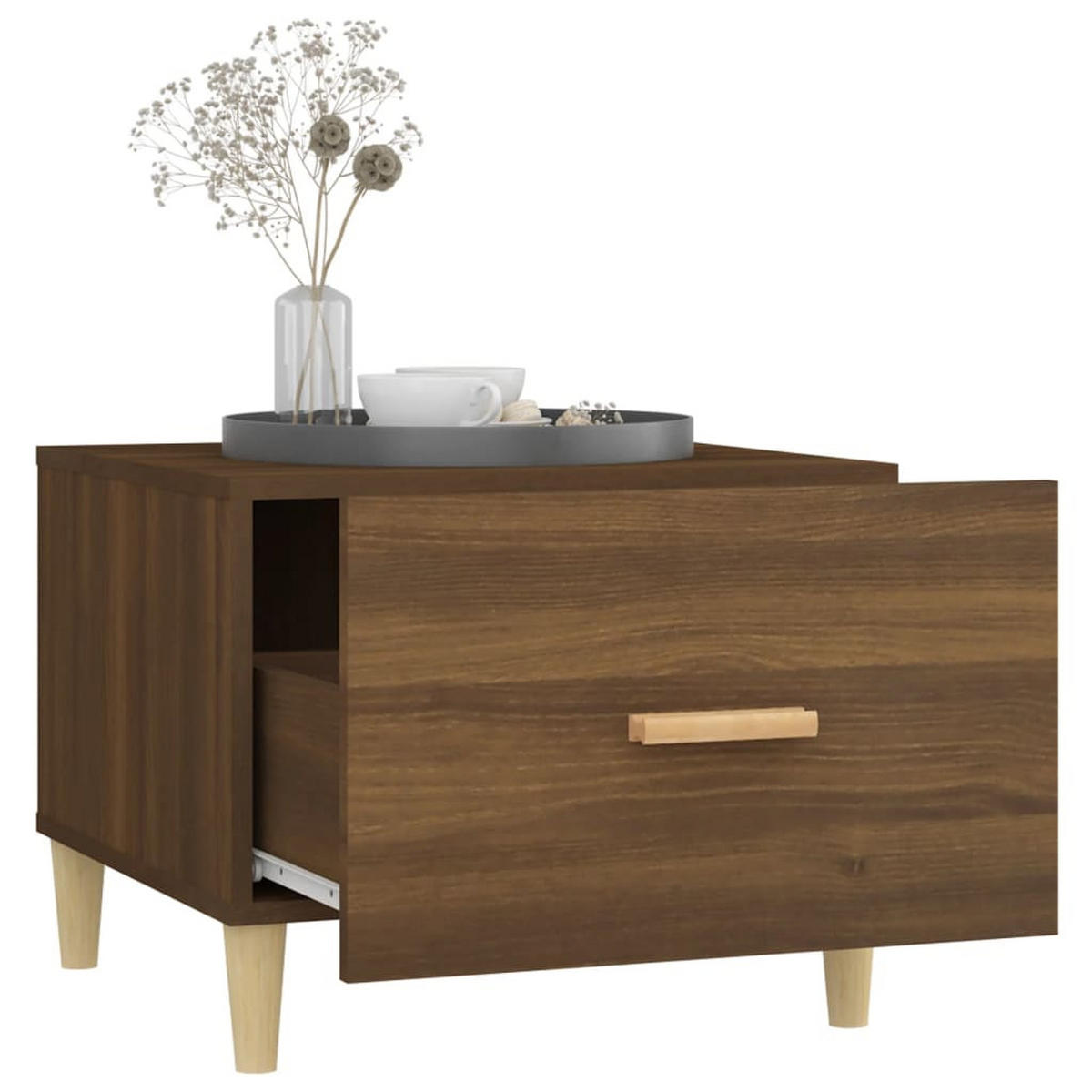 COUCHTISCH Braun Eiche 50x50x40 cm Holzwerkstoff - Braun, Holzwerkstoff (50/50/40cm) - furnicato