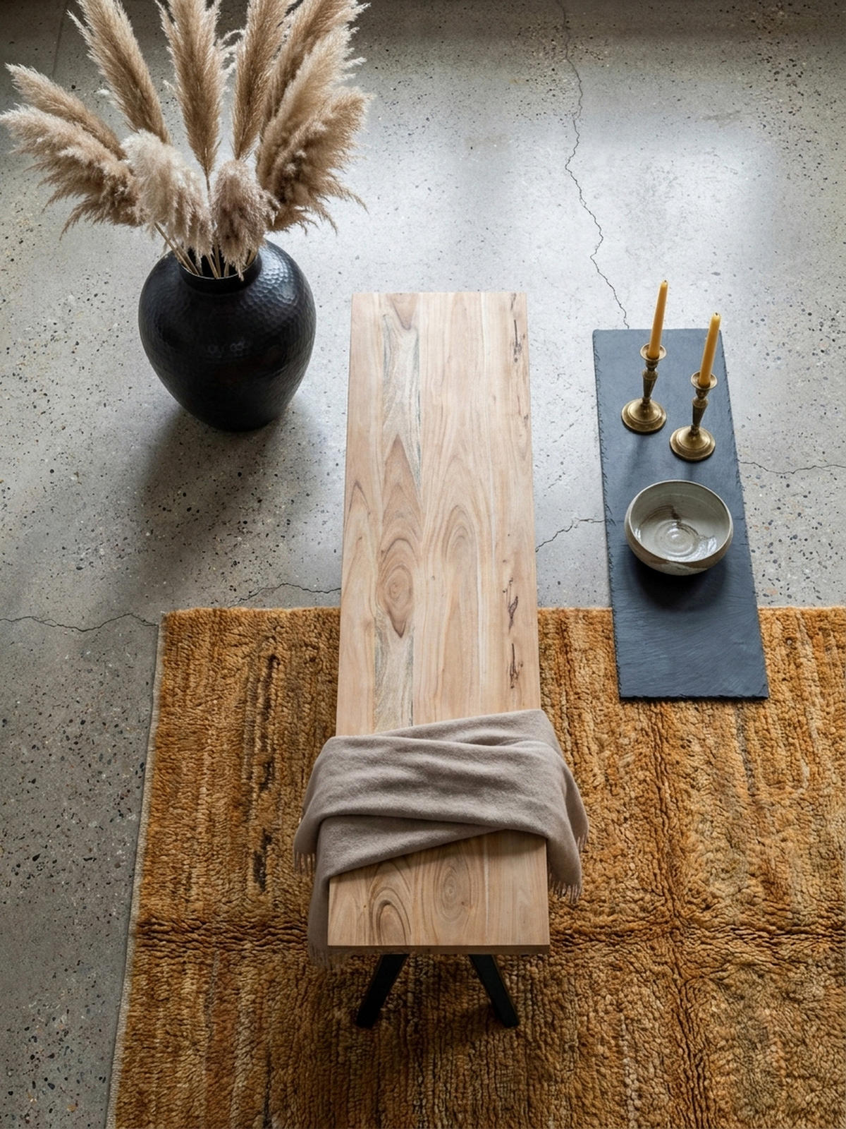 ESSZIMMERBANK Massivholz Metall Loft-Stil, Akazie 120x45x45 cm - Schwarz/Braun, Holz/Metall (120/45/45cm) - KADIMA DESIGN