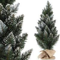 KADAX Künstlicher Weihnachtsbaum klein, 50 cm, schneebedeckte Kiefer, Jute - Grün, Kunststoff (55cm) - KADAX