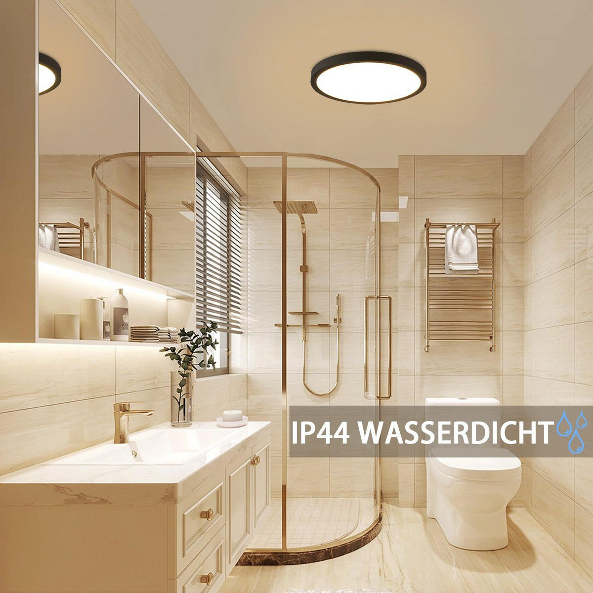 LED-DECKENLEUCHTE Berlin 22 cm - Schwarz, Kunststoff (22/22/2.5cm) - Nettlife
