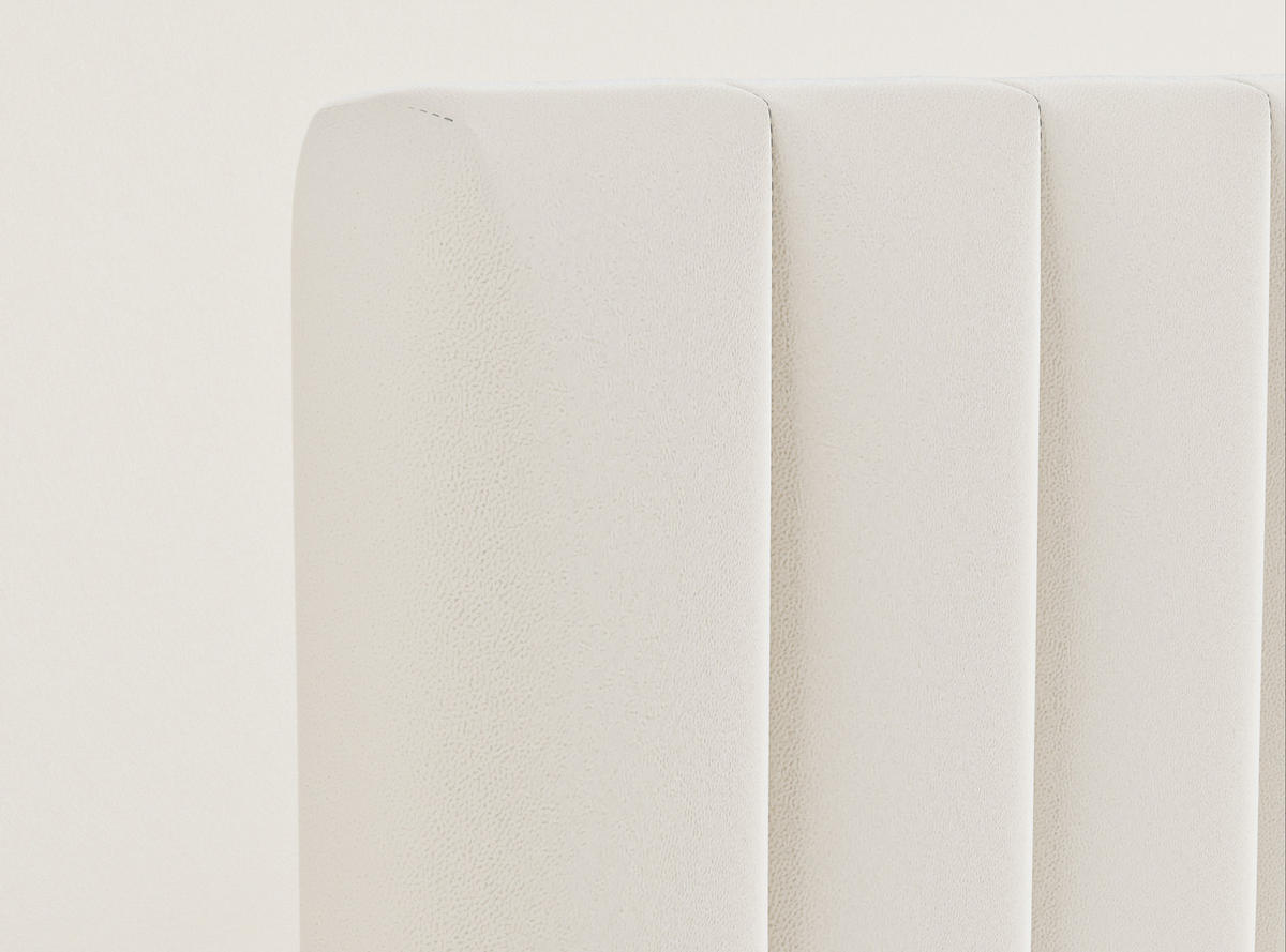 BOXBETT 160/200 cm Lovage S, in Hellbeige, Matratze, gepolstertes Kopfteil, Bettkasten, H3 = fest - Beige/Schwarz, Holz/Holzwerkstoff (160/200cm) - Maison de Reve