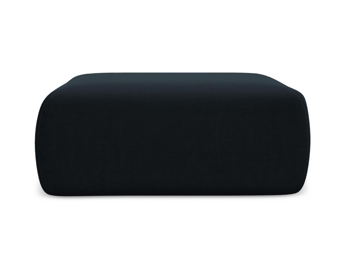 POUF Samt Stoff Blau - Blau/Schwarz, Kunststoff/Textil (102/40/62cm) - Makamii