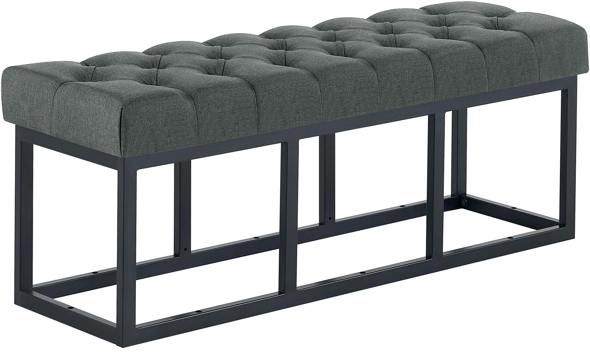 SITZBANK 120/38 cm Stoff Dunkelgrau - Dunkelgrau/Schwarz, Textil/Metall (120/46/38cm) - CLP