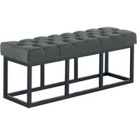 SITZBANK 120/38 cm Stoff Dunkelgrau - Dunkelgrau/Schwarz, Textil/Metall (120/46/38cm) - CLP