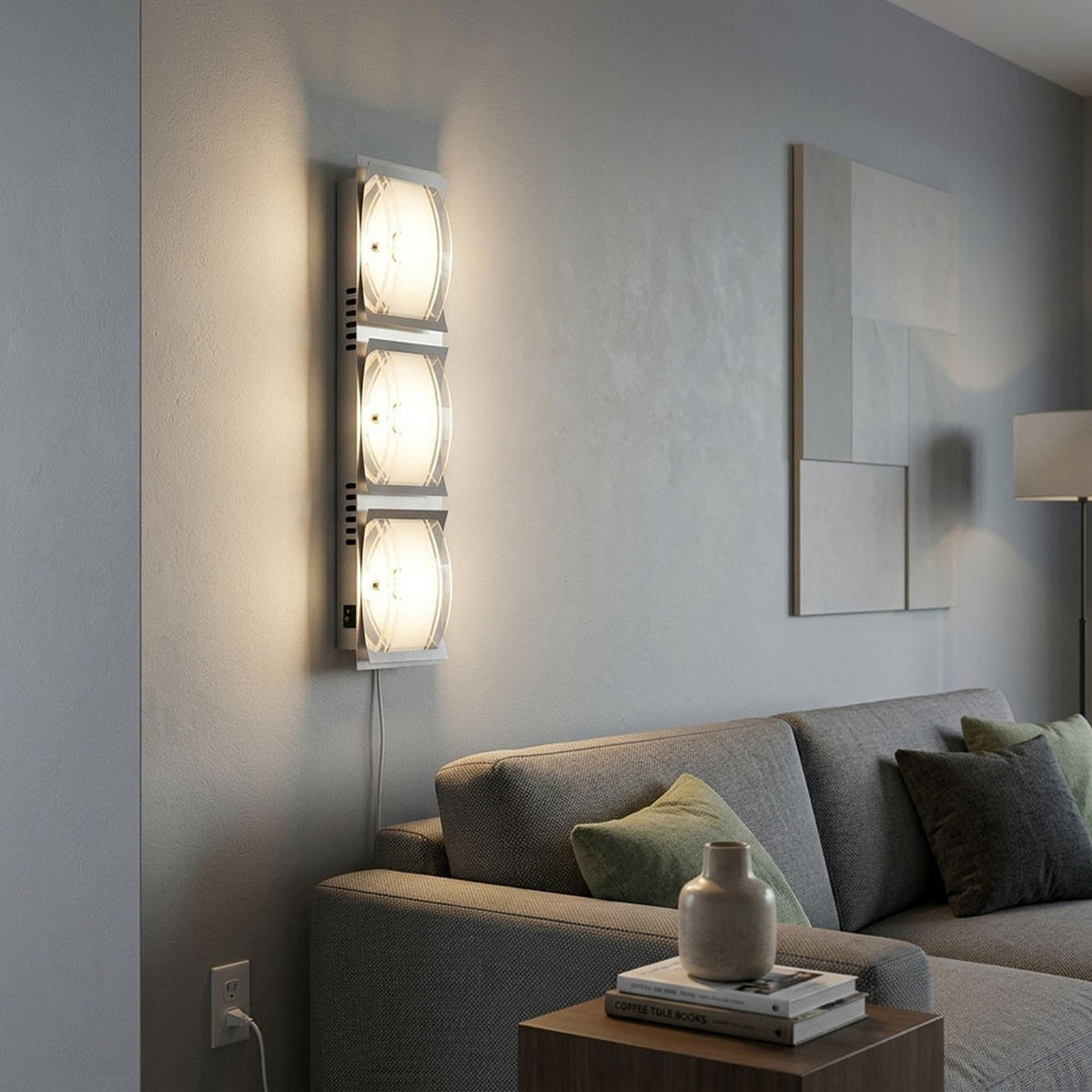 LED WANDLEUCHTE ADONIA Silber Aluminium Glas klar satiniert - Silberfarben, Glas (10/6.5/45cm) - Esto