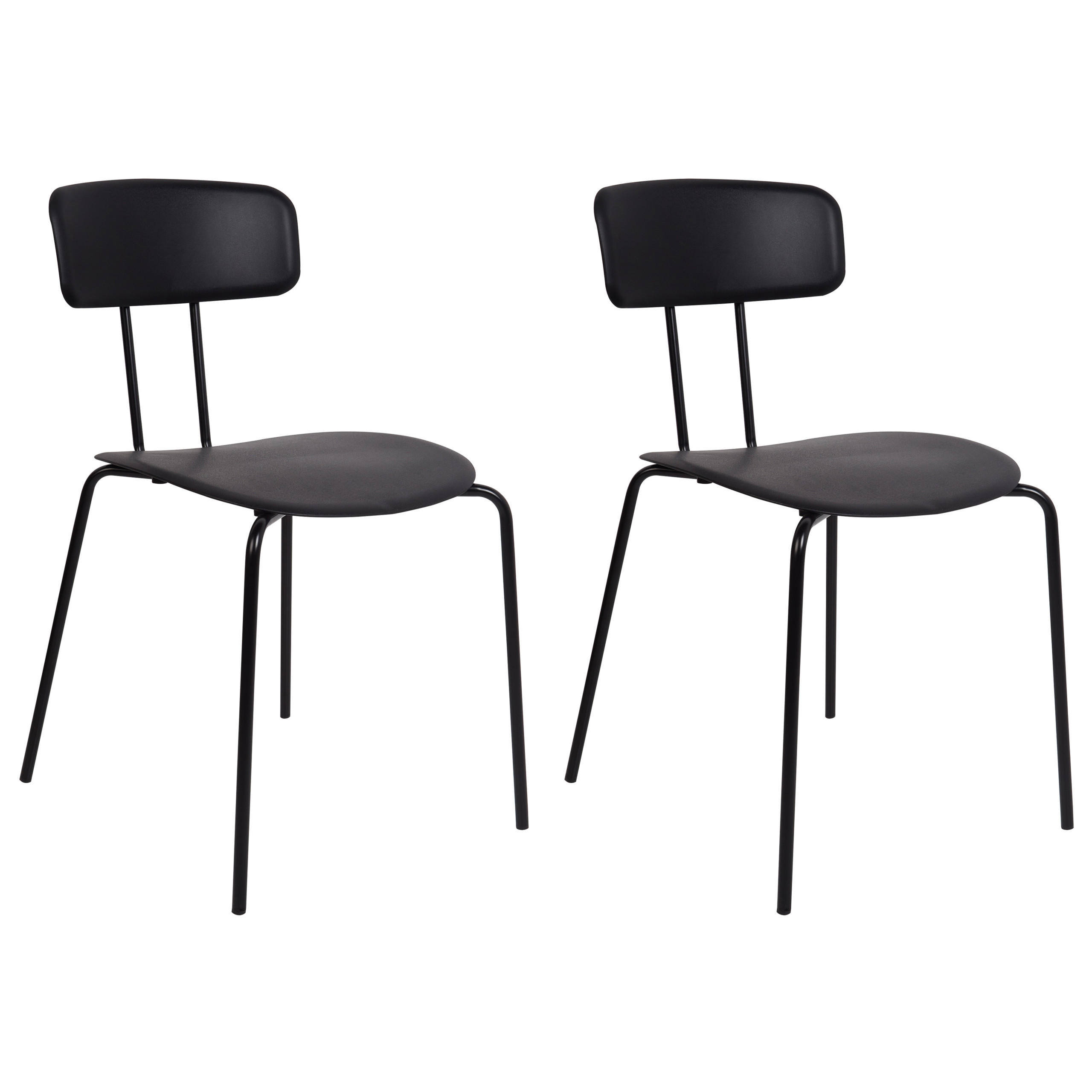 ESSZIMMERSTUHL 2er-Set Schwarz Sibley - Schwarz, Kunststoff (45/79/49cm) - Beliani