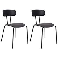ESSZIMMERSTUHL 2er-Set Schwarz Sibley - Schwarz, Kunststoff (45/79/49cm) - Beliani