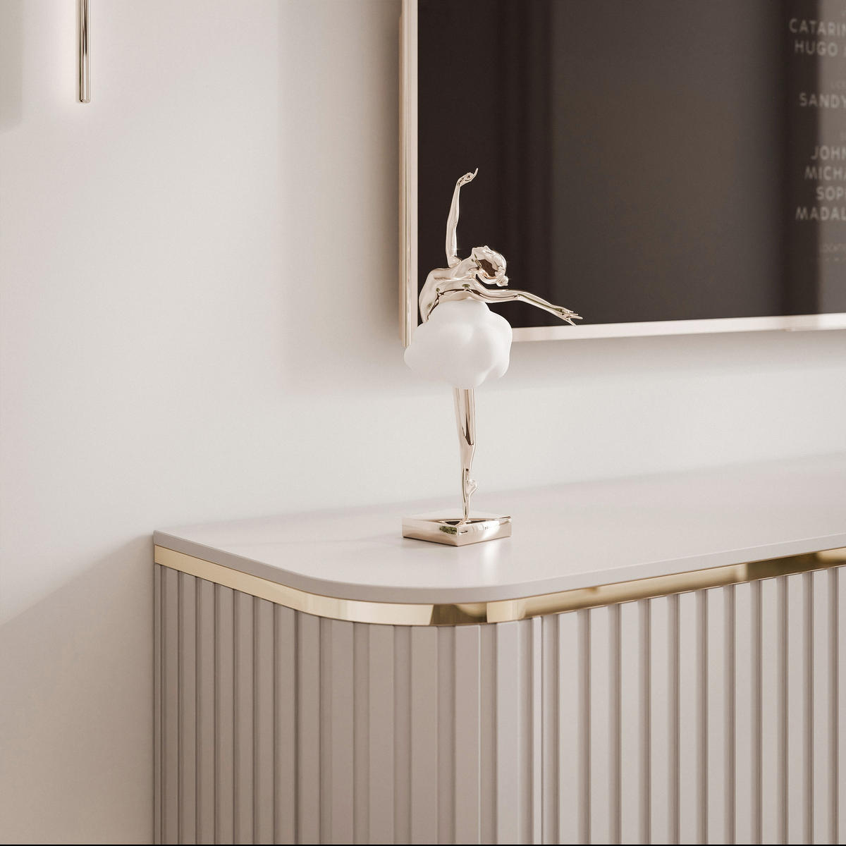 TV-LOWBOARD AZELIA Kaschmir hängend mit LED-Beleuchtung 165 cm - Kaschmir, Holzwerkstoff (165/31/35cm) - Idohome