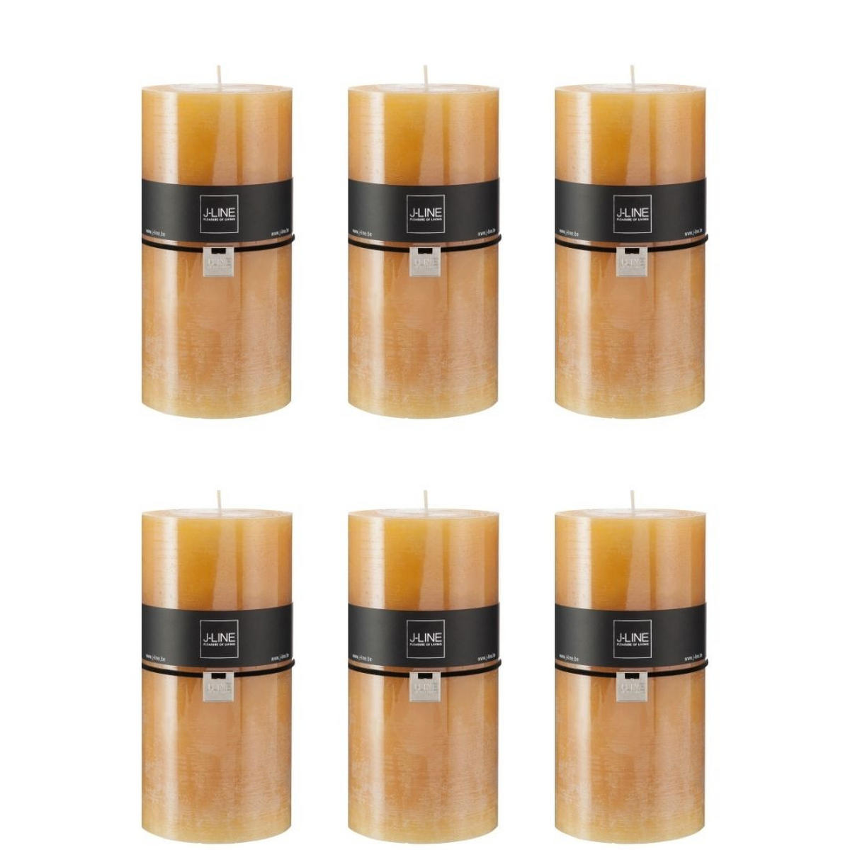 DUFTKERZE ZART - Gelb - XXL - 150 Std. - 6er set - Gelb, Paraffin (10/20cm) - J-Line