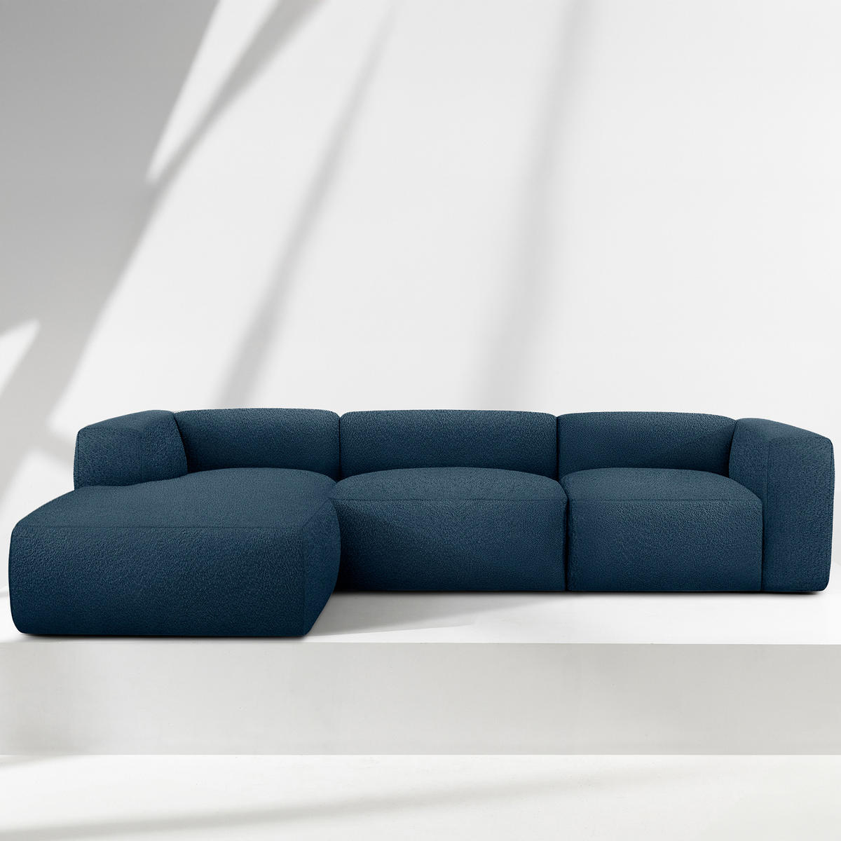 ECKSOFA LINKS BUFFO, Marineblau - Dunkelblau, Holz/Holzwerkstoff (285/176cm) - KONSIMO®