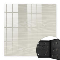 SCHLÜSSELBOX Schwarz 30x30 cm- Türöffnung nach rechts - Holzlatten - Beige, Metall (30/30/5cm) - TULUP
