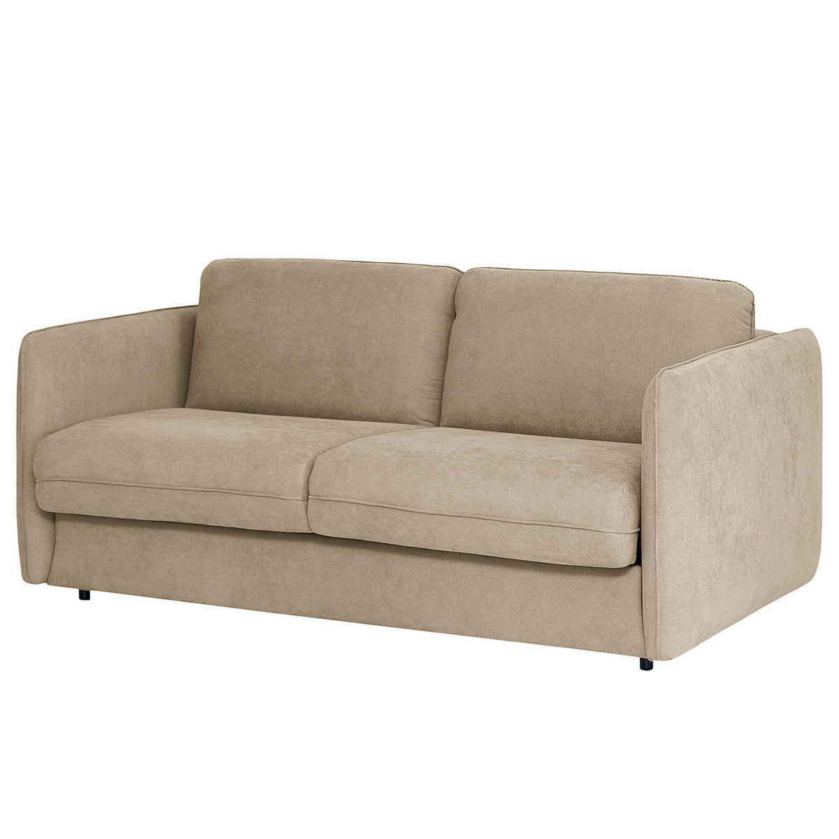 SCHLAFSOFA mit Matratze - Taupe/Schwarz, Kunststoff/Textil (194/86/104cm) - home24