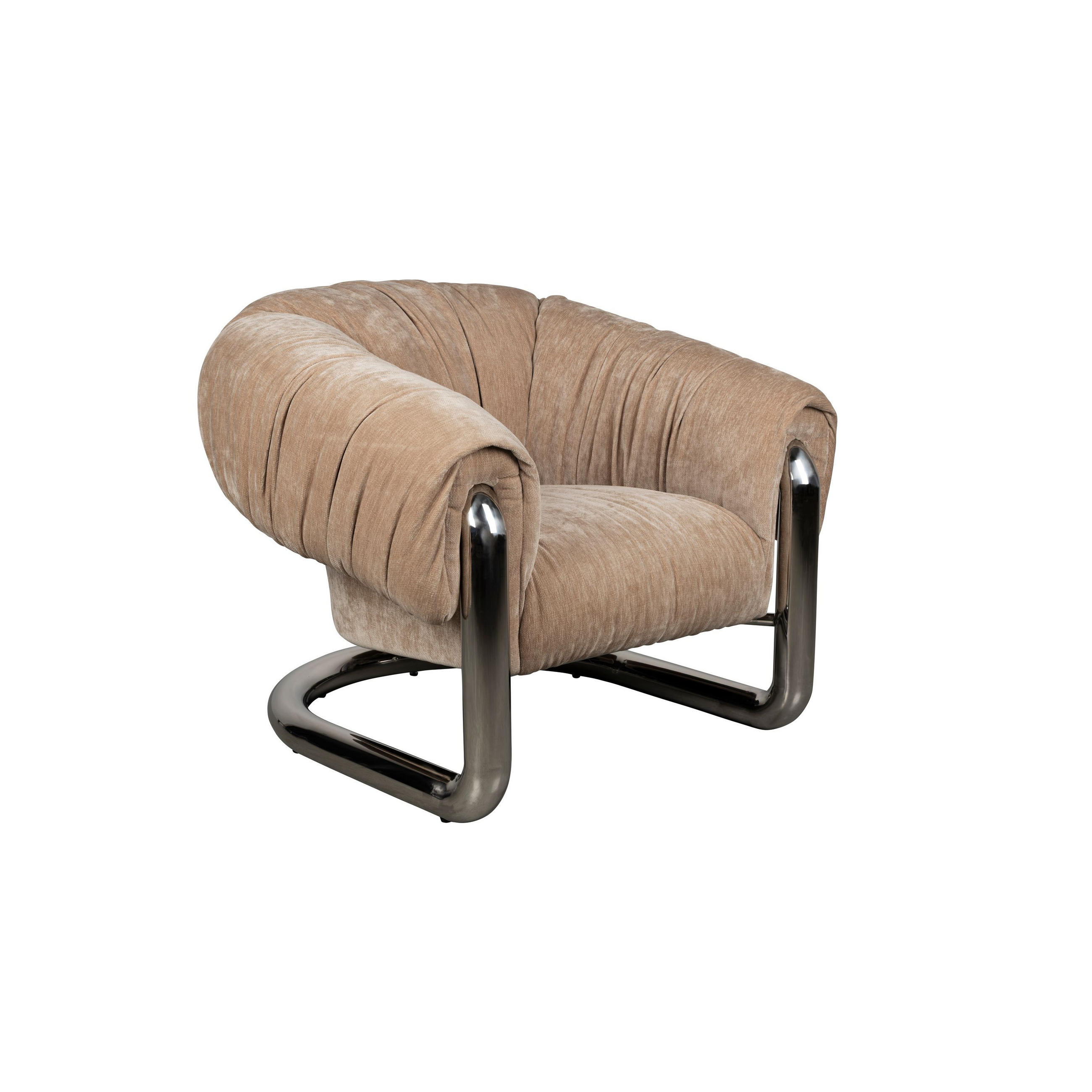 SESSEL Marly Beige - Beige/Silberfarben, Kunststoff (98/79/96cm) - Dutchbone