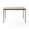 ESSTISCH aus Holz 120x75 mit schwarzem Metallrahmen - Beige, Holz/Metall (120/75/75cm) - Urban Meuble