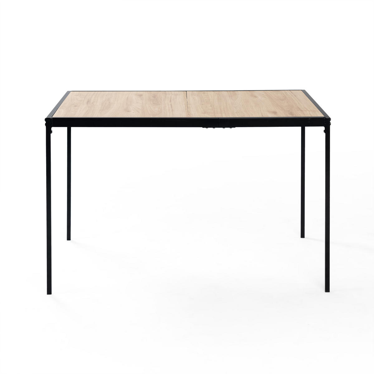 ESSTISCH aus Holz 120x75 mit schwarzem Metallrahmen - Beige, Holz/Metall (120/75/75cm) - Urban Meuble