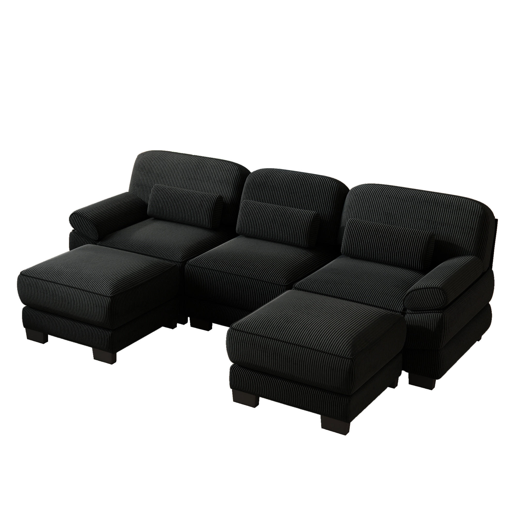 ComfortXL Wohnlandschaft Schwarz 265x94x161 cm