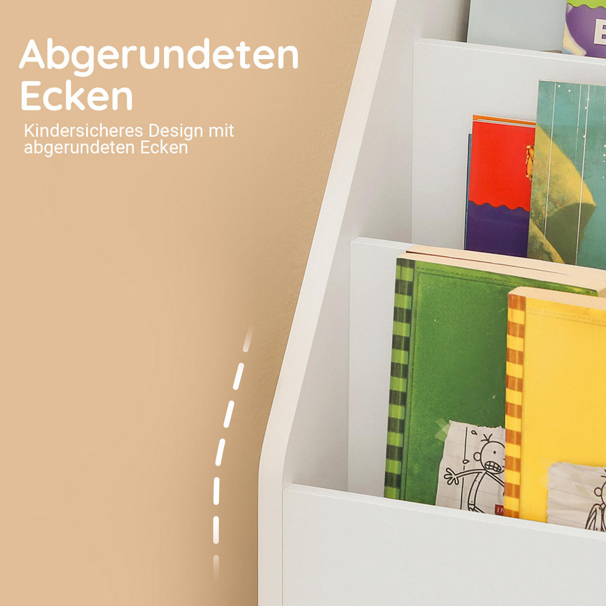 KINDER-BÜCHERREGAL Weiß 73x80x30cm - Weiß, Holzwerkstoff (73/80/30cm) - SoBuy