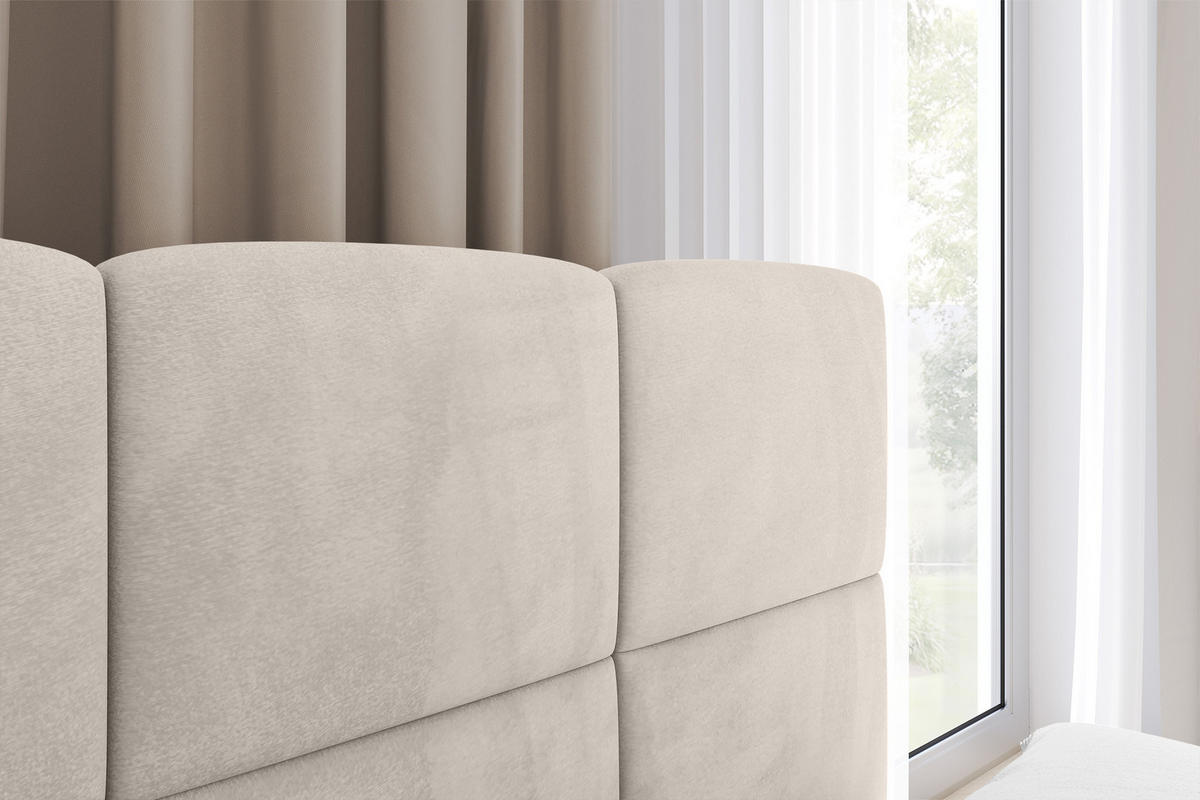 EINZELBETT Jugendbett mit Bettkasten Links, mit Matratze - LIVY 100x200 Beige - Beige, Holzwerkstoff/Textil (100/200cm) - ALTDECOR