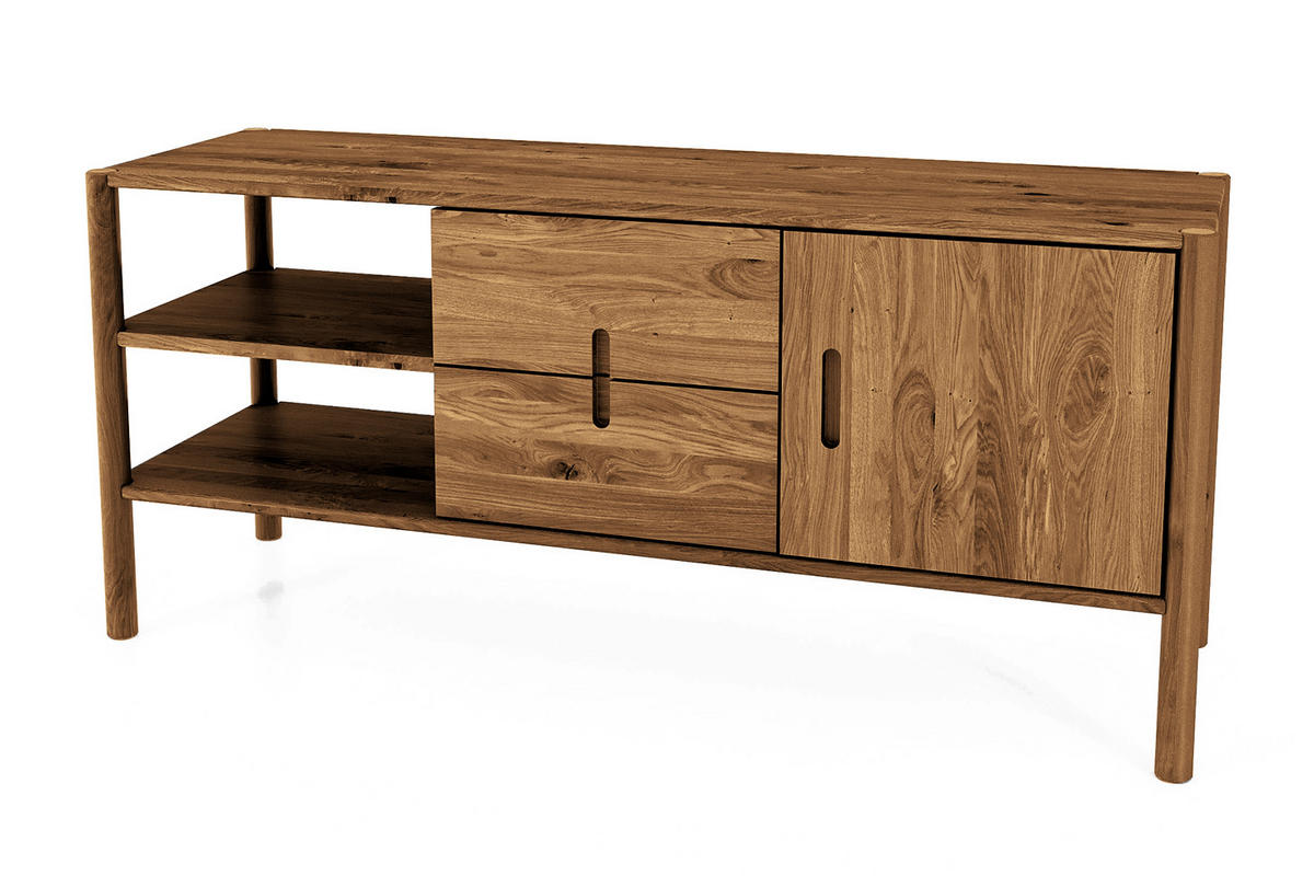 KOMMODE INA Wildeiche - Alteiche, Holz (142/64/46cm) - byoak