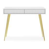 KONSOLE Bello Weiß mit goldenen Metallfüßen 104 cm - Goldfarben/Weiß, Holzwerkstoff/Metall (38/104/80cm) - Selsey