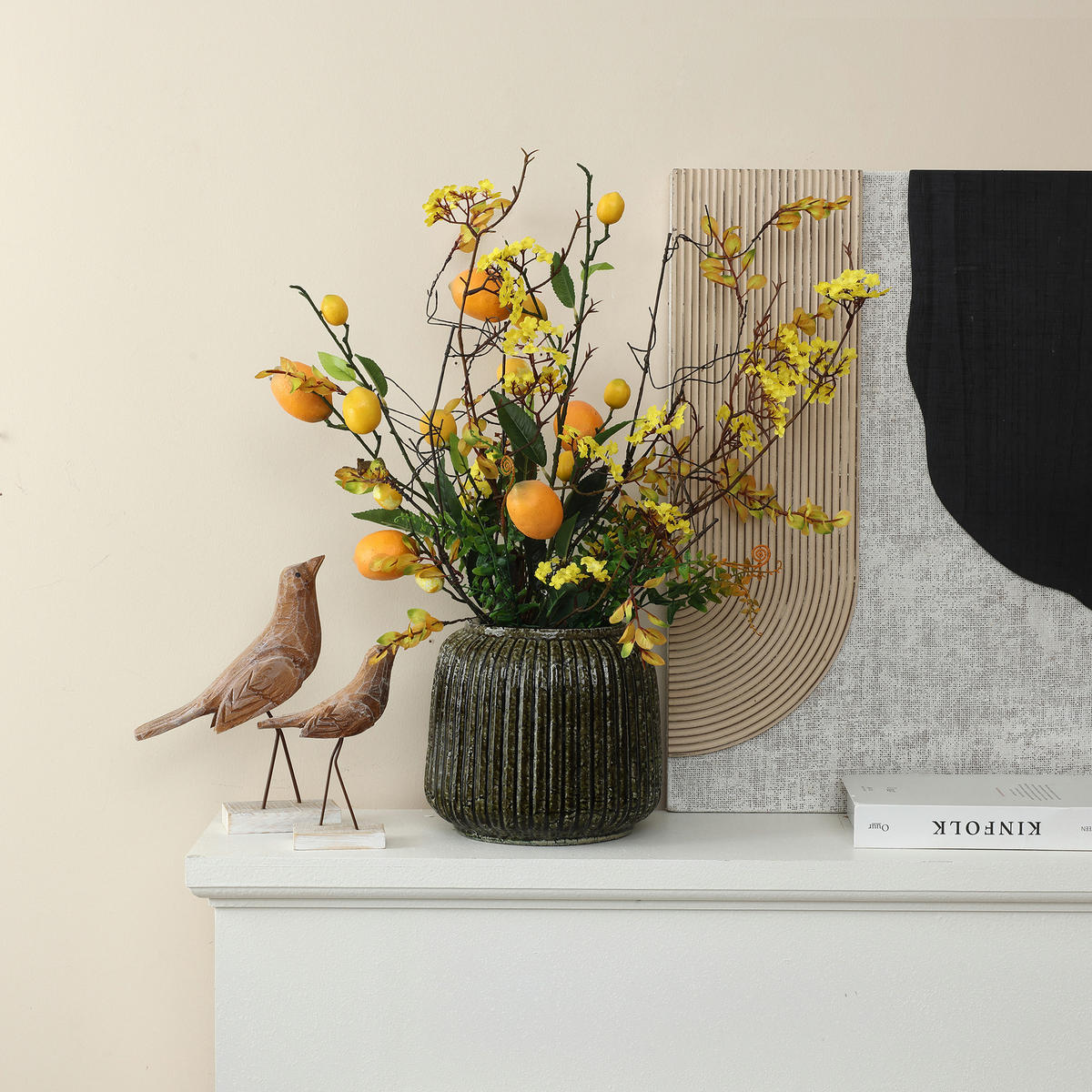 VASE, dunkelgrün aus Keramik, Ø23 x H21.5 cm - Dunkelgrün, Keramik (21.5cm) - Hometopia