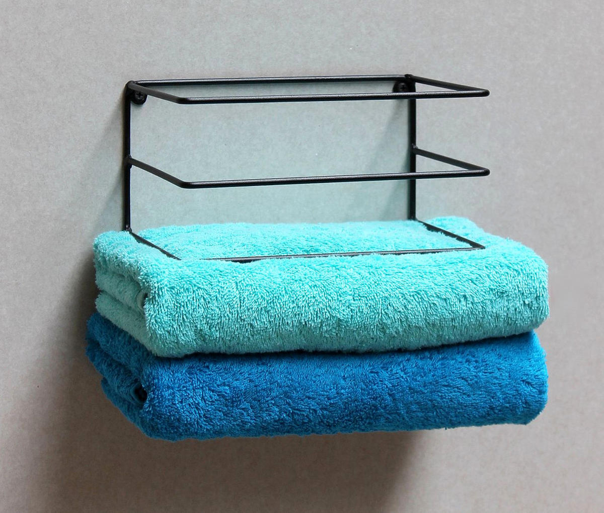 HANDTUCHHALTER Wand Metall Schwarz 20/14,5/20 cm - Schwarz, Metall (20/20/14.5cm) - DanDiBo