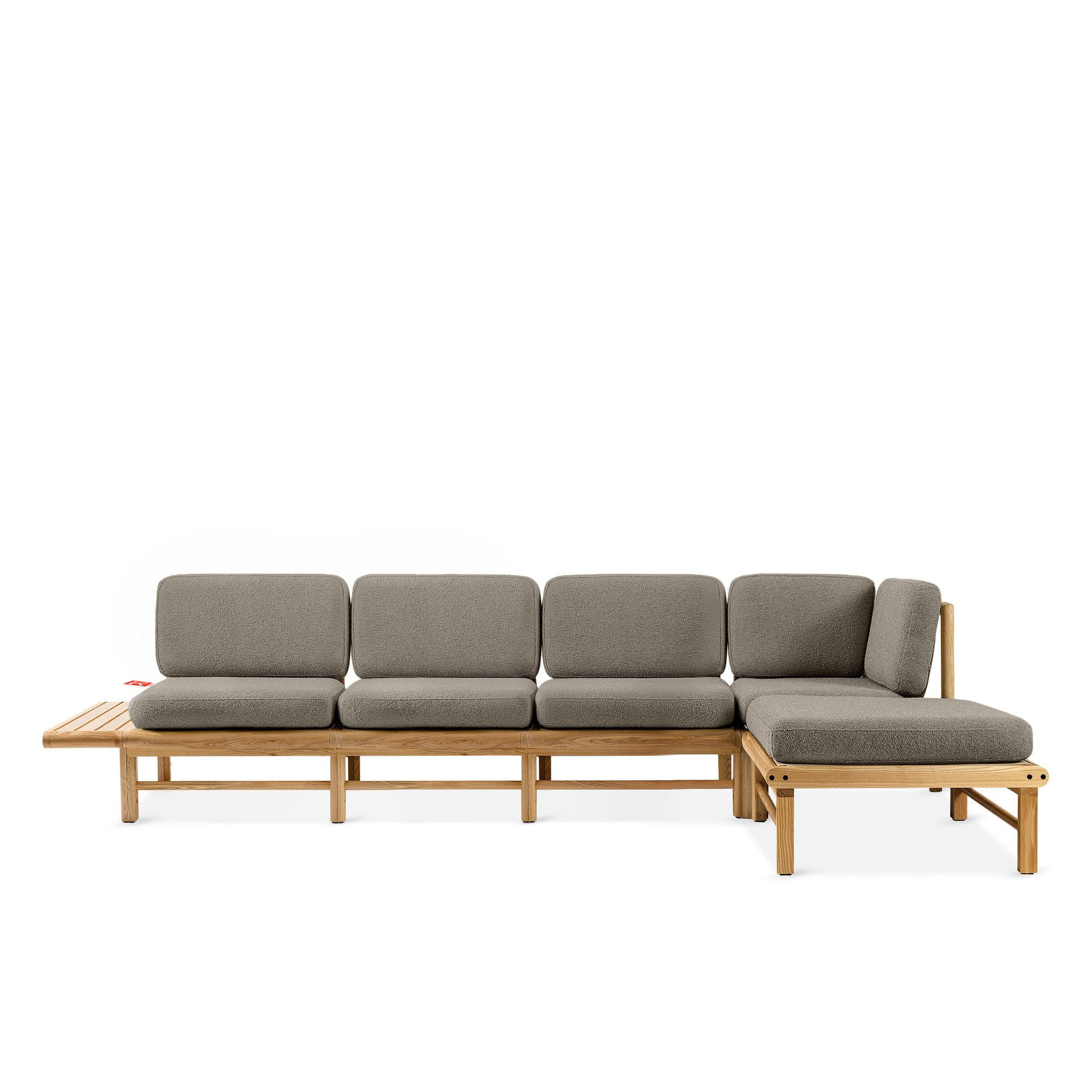 LOUNGESOFA ATREDA rechts - Grau, Holz/Textil (315/80/150cm) - KONSIMO®