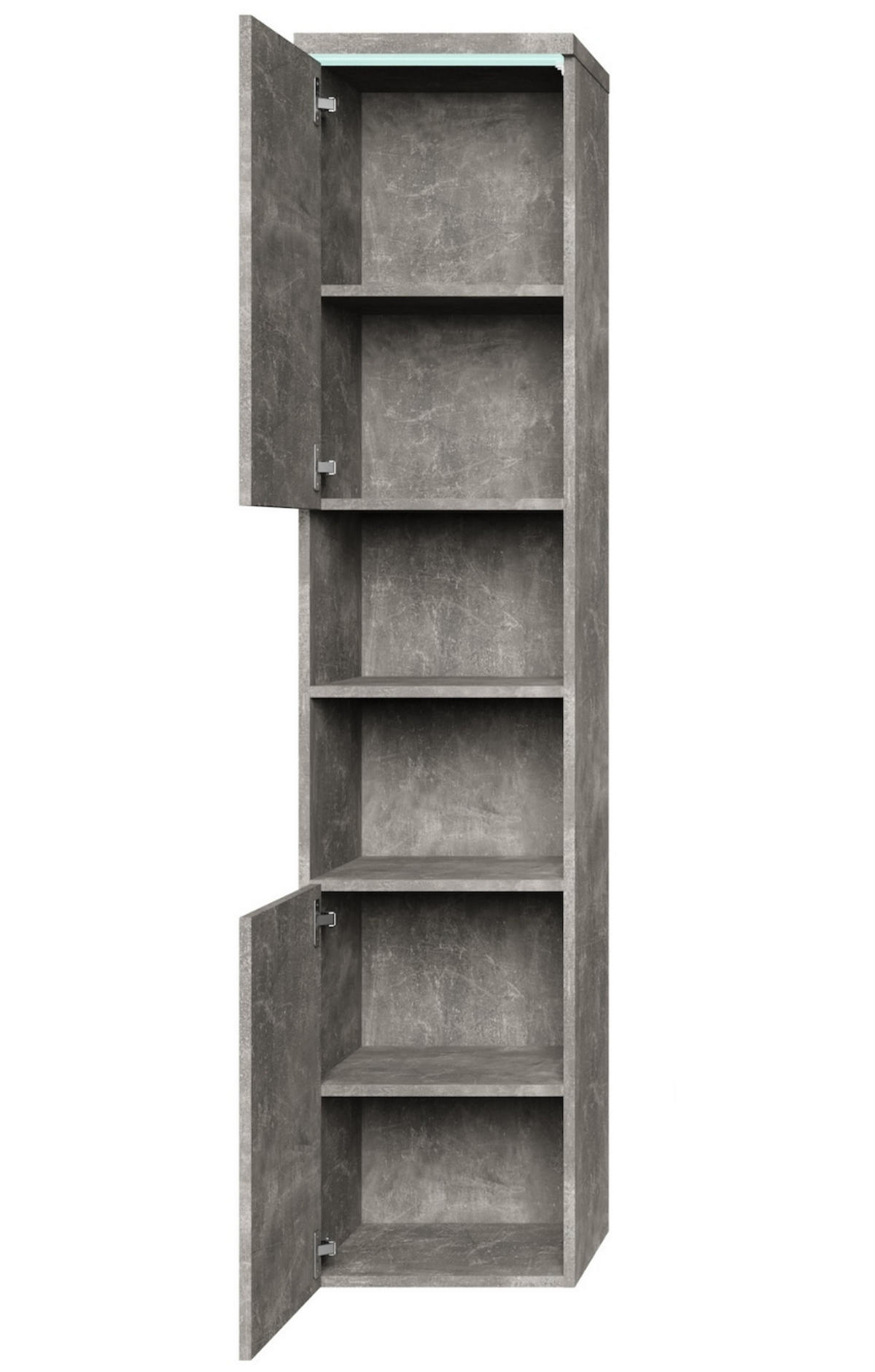 BADEZIMMERSCHRANK Paso mit 2 Türen Beton Grau - 35 x 35 x 160 cm - Grau, Holz (35/160/35cm) - Badplaats