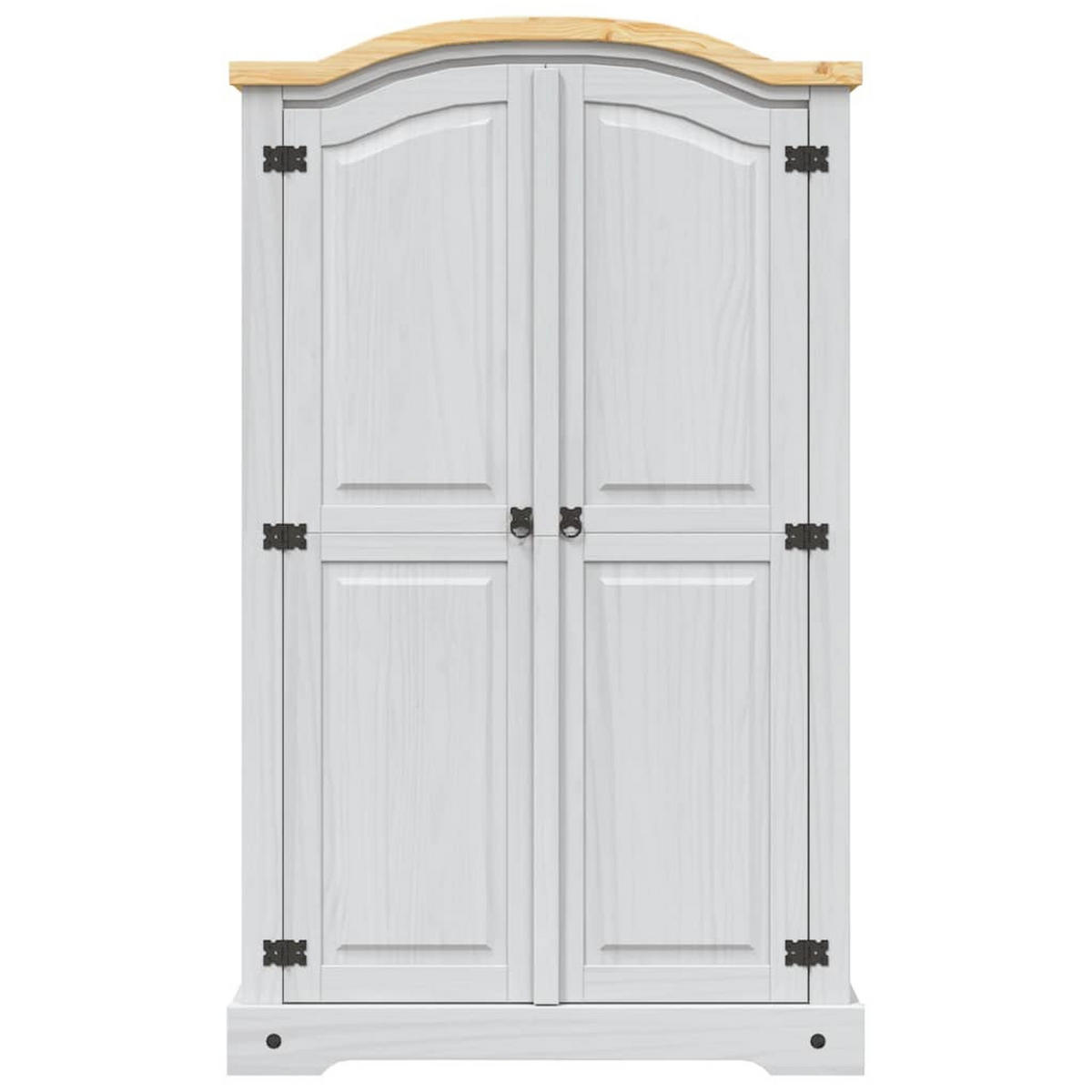 KLEIDERSCHRANK Mexiko-Stil Kiefernholz 2 Türen Weiß - Weiß, Holz (101/170/52cm) - vidaXL