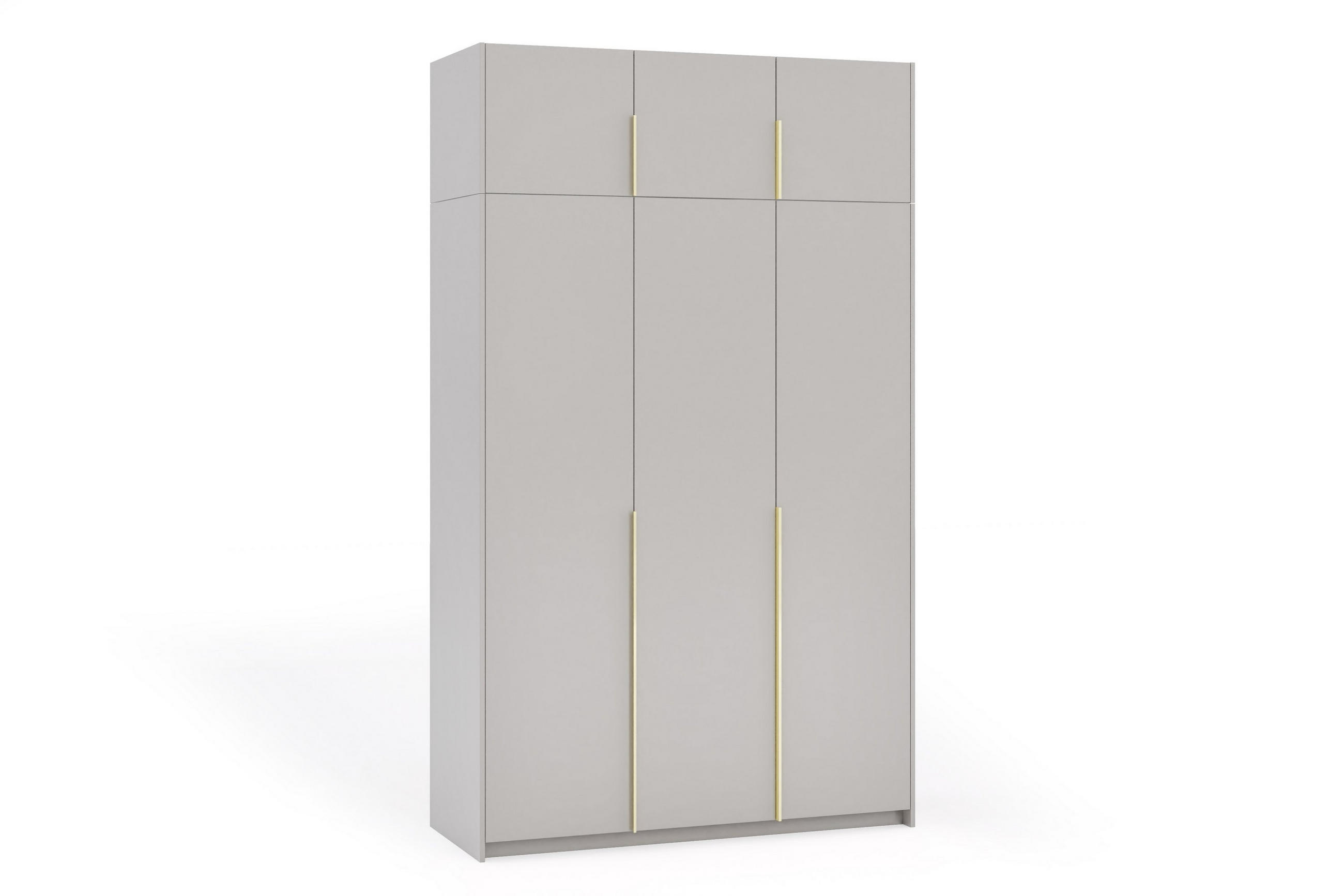 DREHTÜRENSCHRANK AMARA 148/250/58cm 3-türig Kaschmir - Kaschmir/Goldfarben, Holzwerkstoff (148/250/58cm) - MASSENO