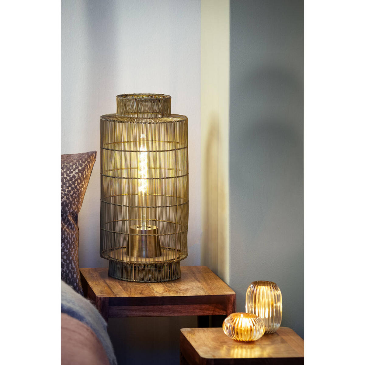 TISCHLAMPE Gruaro Bronze Ø24/52 cm - Bronzefarben, Metall (24/24/52cm) - Light & Living