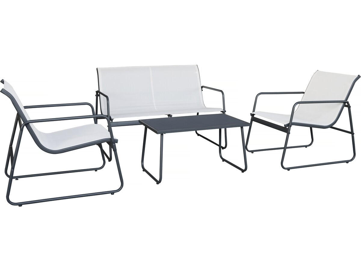 LOUNGEGARNITUR Fortaleza 4-Sitzer Beige - Beige, Glas/Metall - Habitat Garten