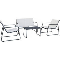 LOUNGEGARNITUR Fortaleza 4-Sitzer Beige - Beige, Glas/Metall - Habitat Garten