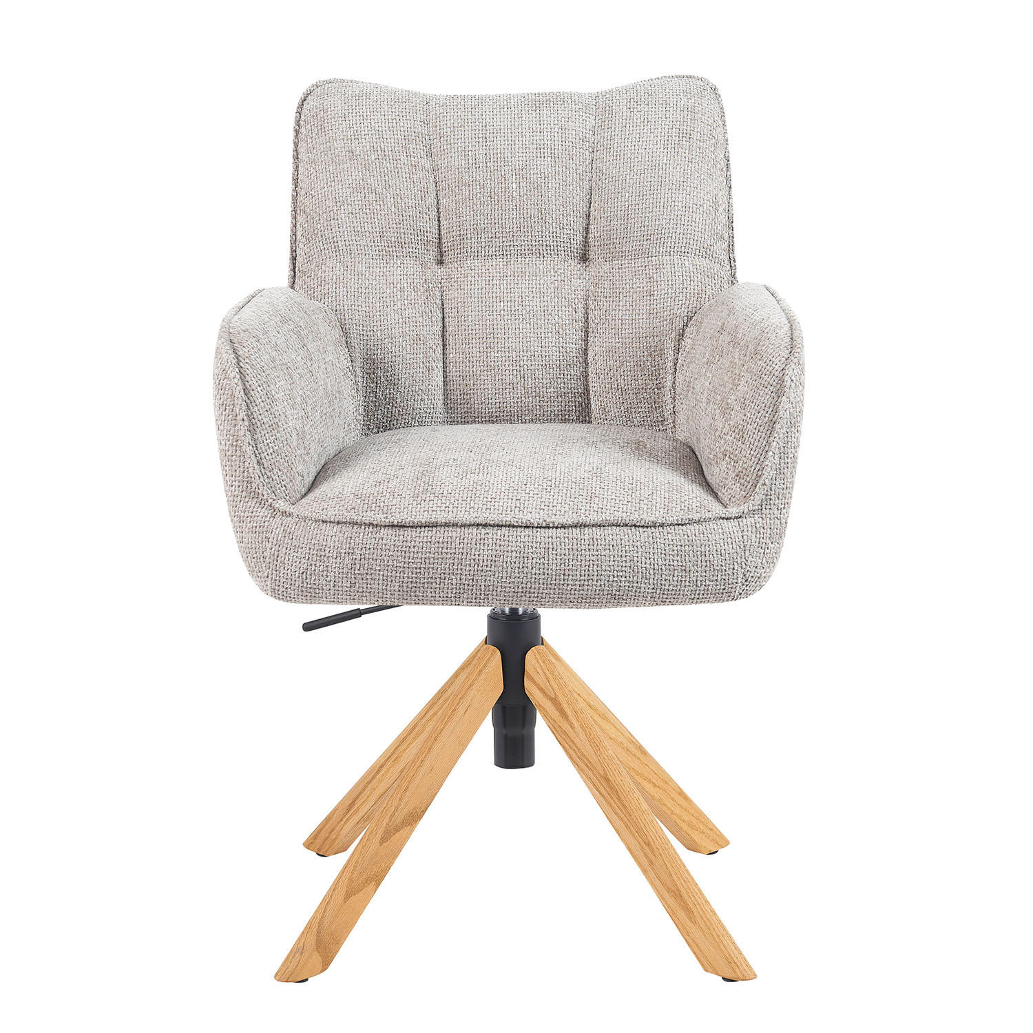 BÜROSTUHL Mika-Keno 2er-Set - Honigeiche/Hellgrau, Eichenholz/Holz (59/85/66cm) - DUBI Möbel