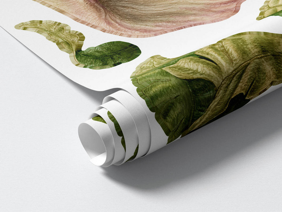 WANDAUFKLEBER 100x125cm - Tropische Blätter - Multicolor, Kunststoff (100/125/0.1cm) - Wallfluent