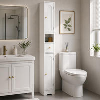 BADEZIMMERSCHRANK MDF Weiß - Weiß, Holzwerkstoff (20/185/20cm) - HOMCOM