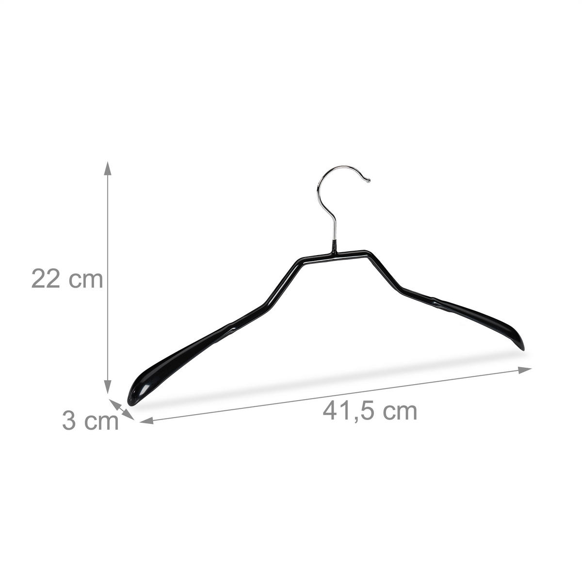 VEŠIAK na saka - čierna, kov/plast (41.5/22/3cm) - Relaxdays