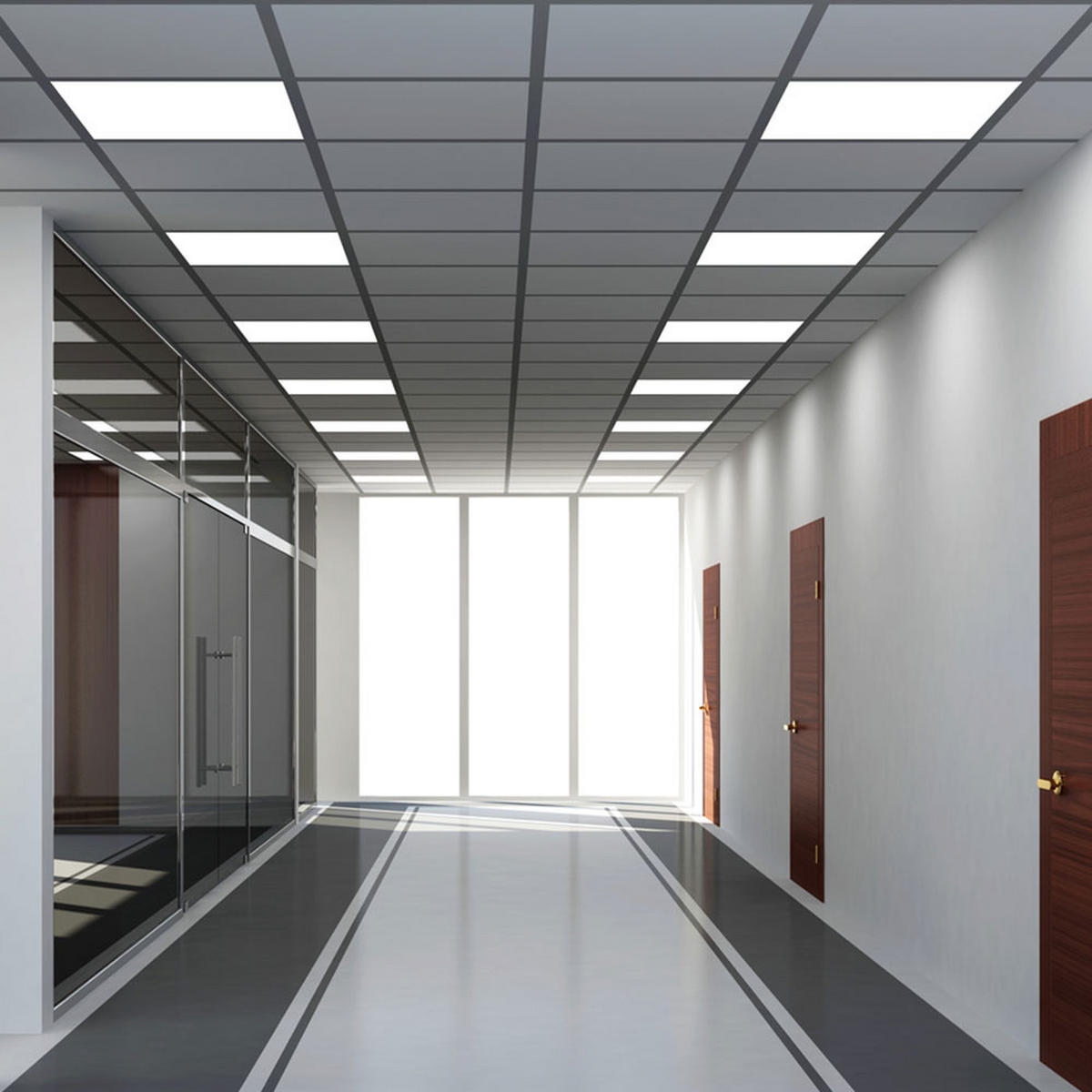 LED DECKENLEUCHTE Aufbau Panel Neutralweiß - Weiß, Metall (59.5/59.5/2.9cm)