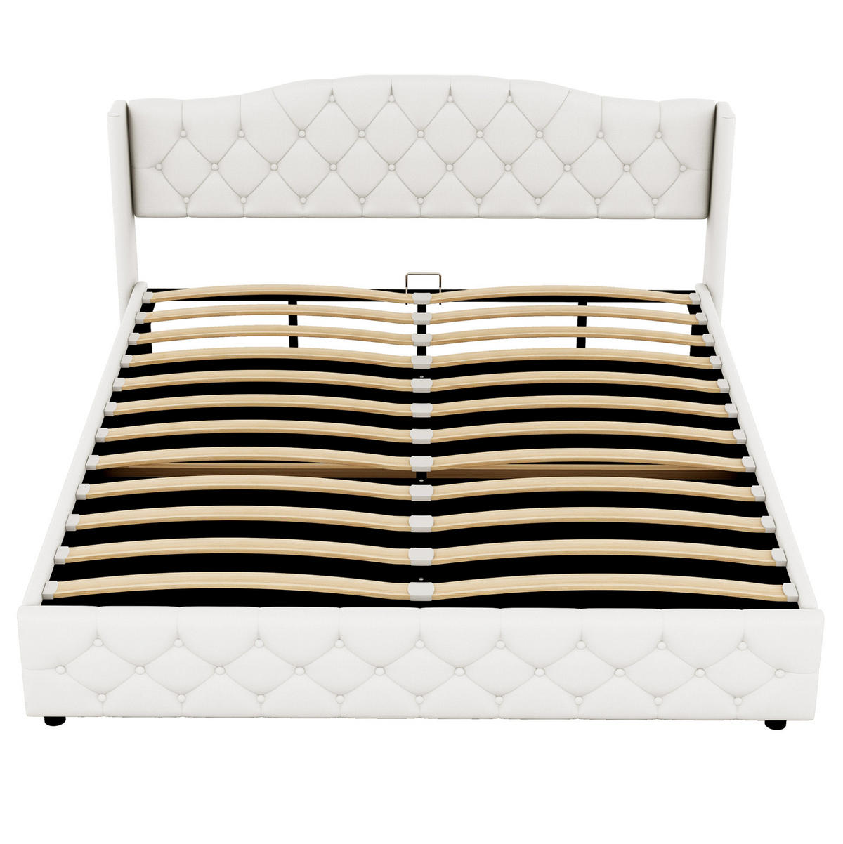 BETT mit Bettkasten 180x200 cm Beige - Beige, Metall (180/200cm) - Meubliv