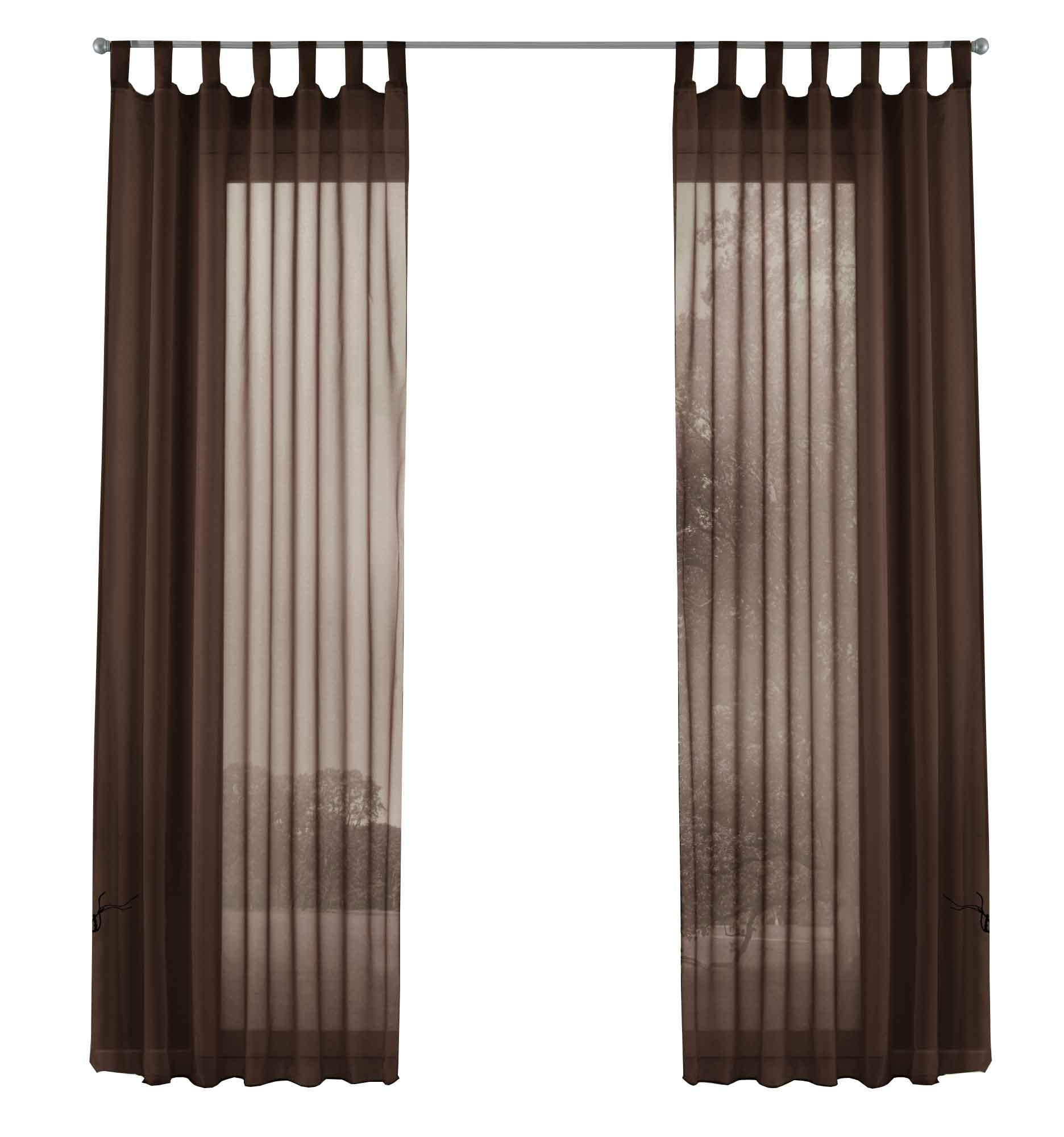 SCHLAUFENGARDINEN Voile 2er Set 225x140 cm Braun - Braun, Textil (140/225cm) - Gardinenbox.eu