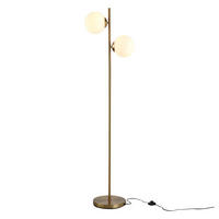 STEHLEUCHTE 39/28/165 cm Golden mit Glas-Lampenschirm (2 Artikel) - Goldfarben, Metall (39/28/165cm) - Oxeza