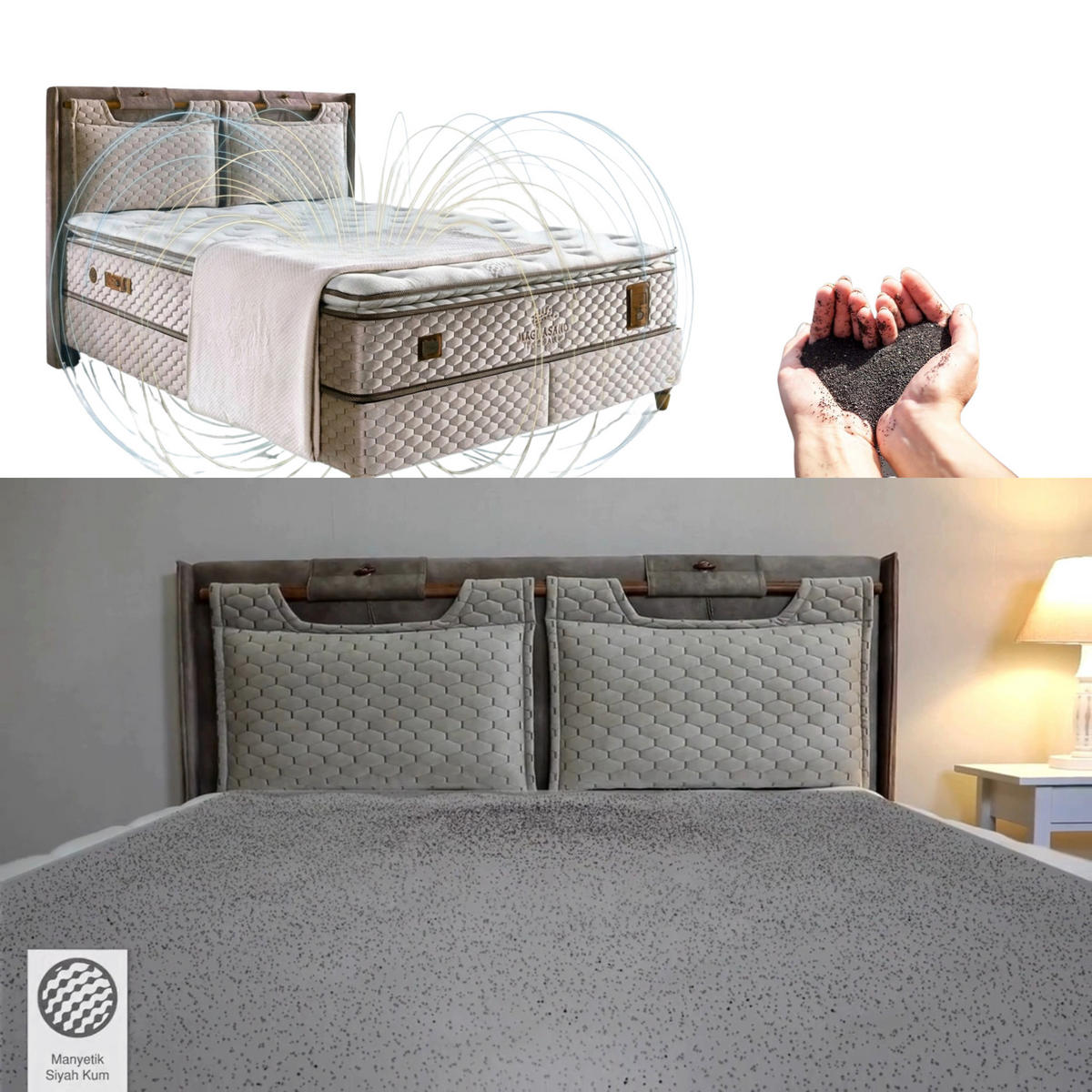 MATRATZE 180x200 Bambi Magnasand H3 Höhe 33 cm - Weiß, Textil (180/200cm)