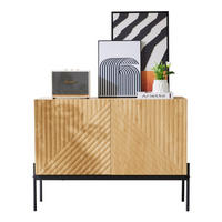 SIDEBOARD 100/40/75 cm aus Spanplatte mit Metallbeinen Natur - Naturfarben, Holzwerkstoff (100/75/40cm) - Modenvie