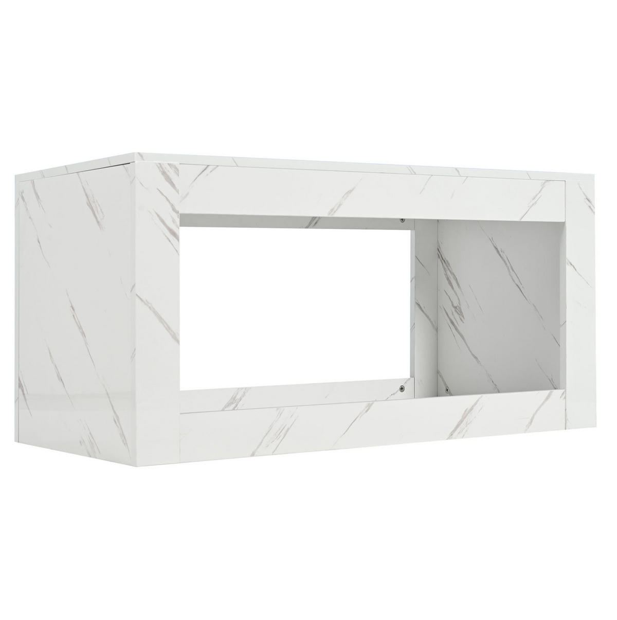 COUCHTISCH 100/50/50 cm Weiß aus Spanplatte mit LED-Beleuchtung - Weiß, Holzwerkstoff (100/50/50cm) - OKMYHOME