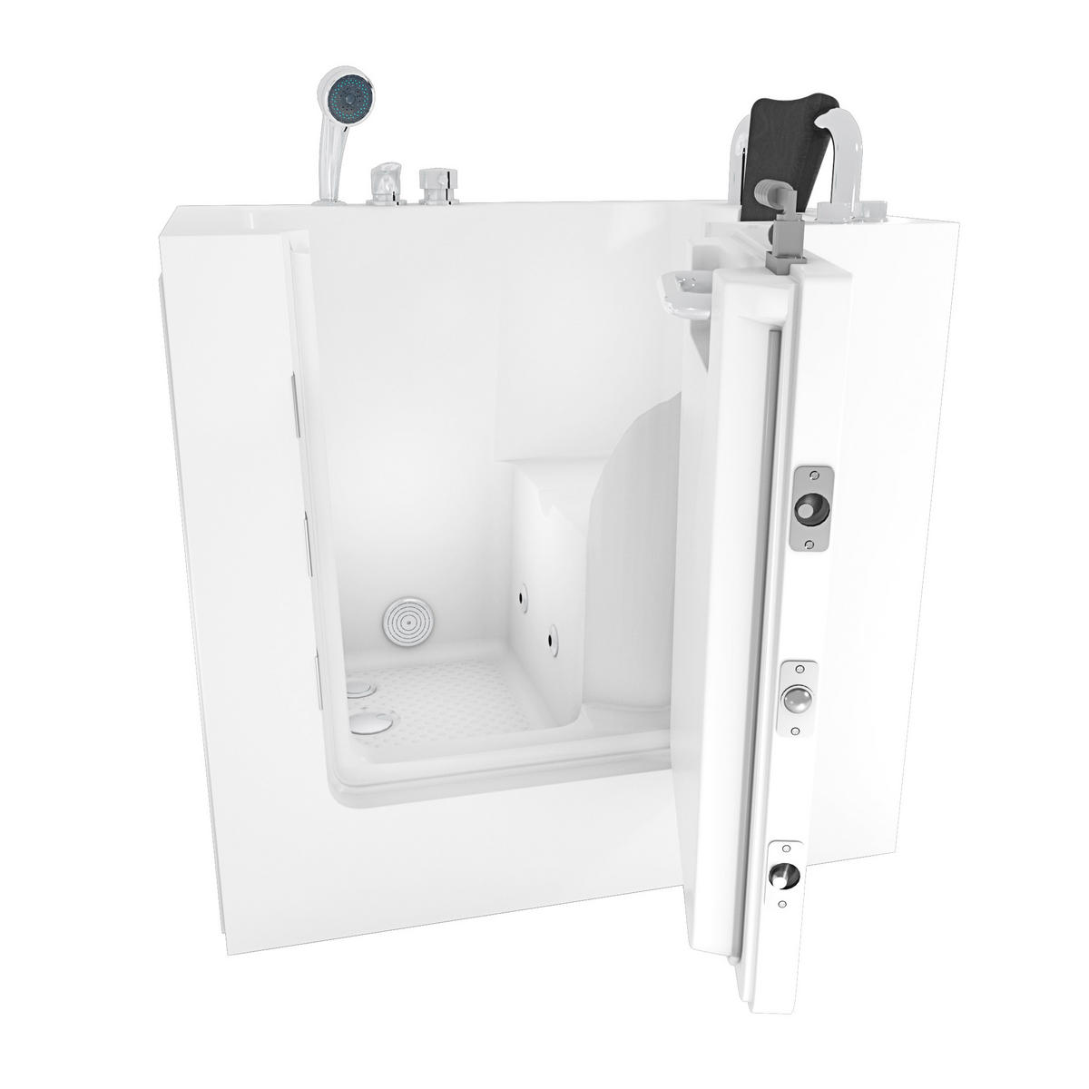 WHIRLPOOL-SENIORENWANNE S02WP-A-R Weiß - Weiß, Glas/Kunststoff (100/113/78cm) - AcquaVapore by Sandra Jentho