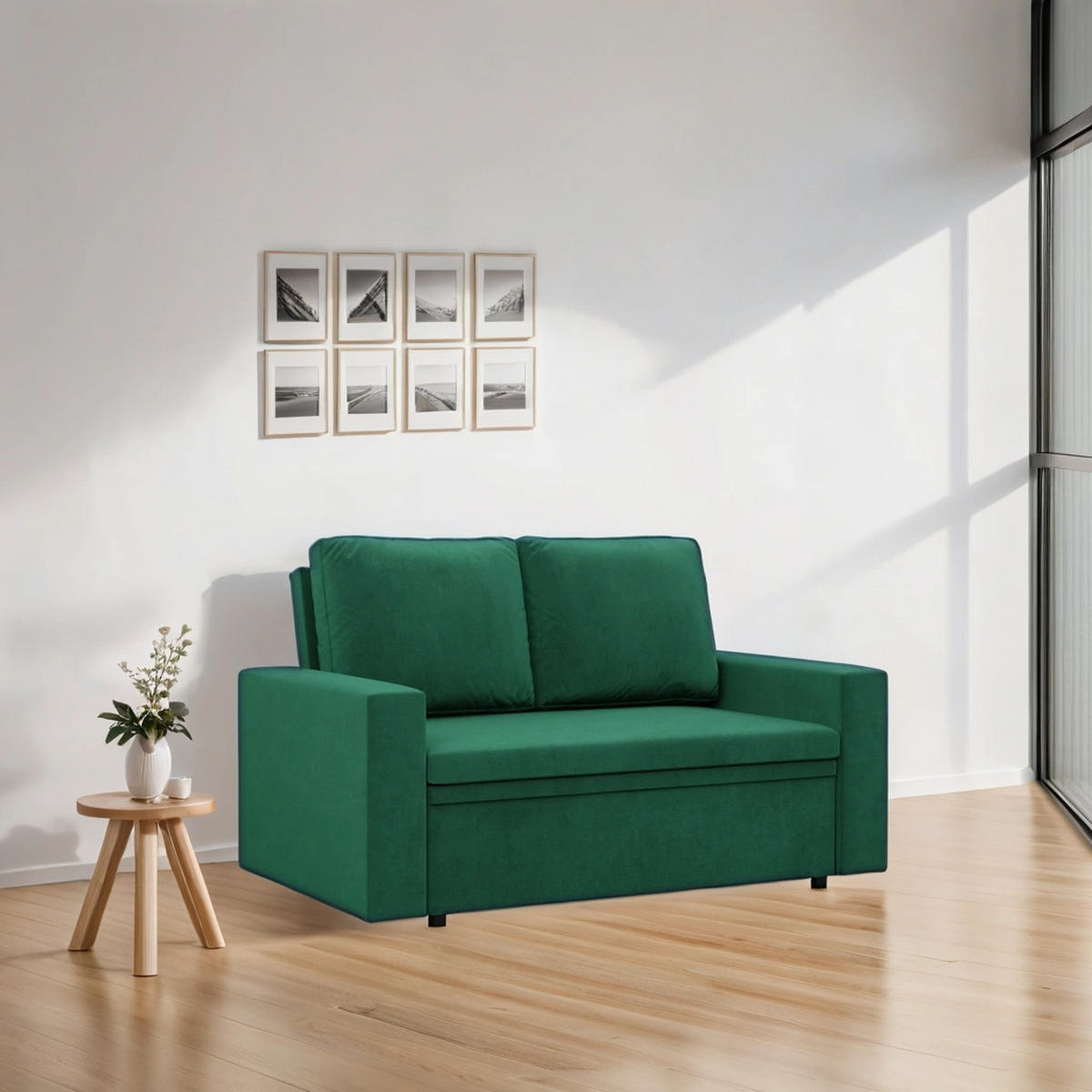 SOFA Neo mit gerader Armlehnen grün - Grün, Textil (148/90/87cm) - SIMKAM Furniture