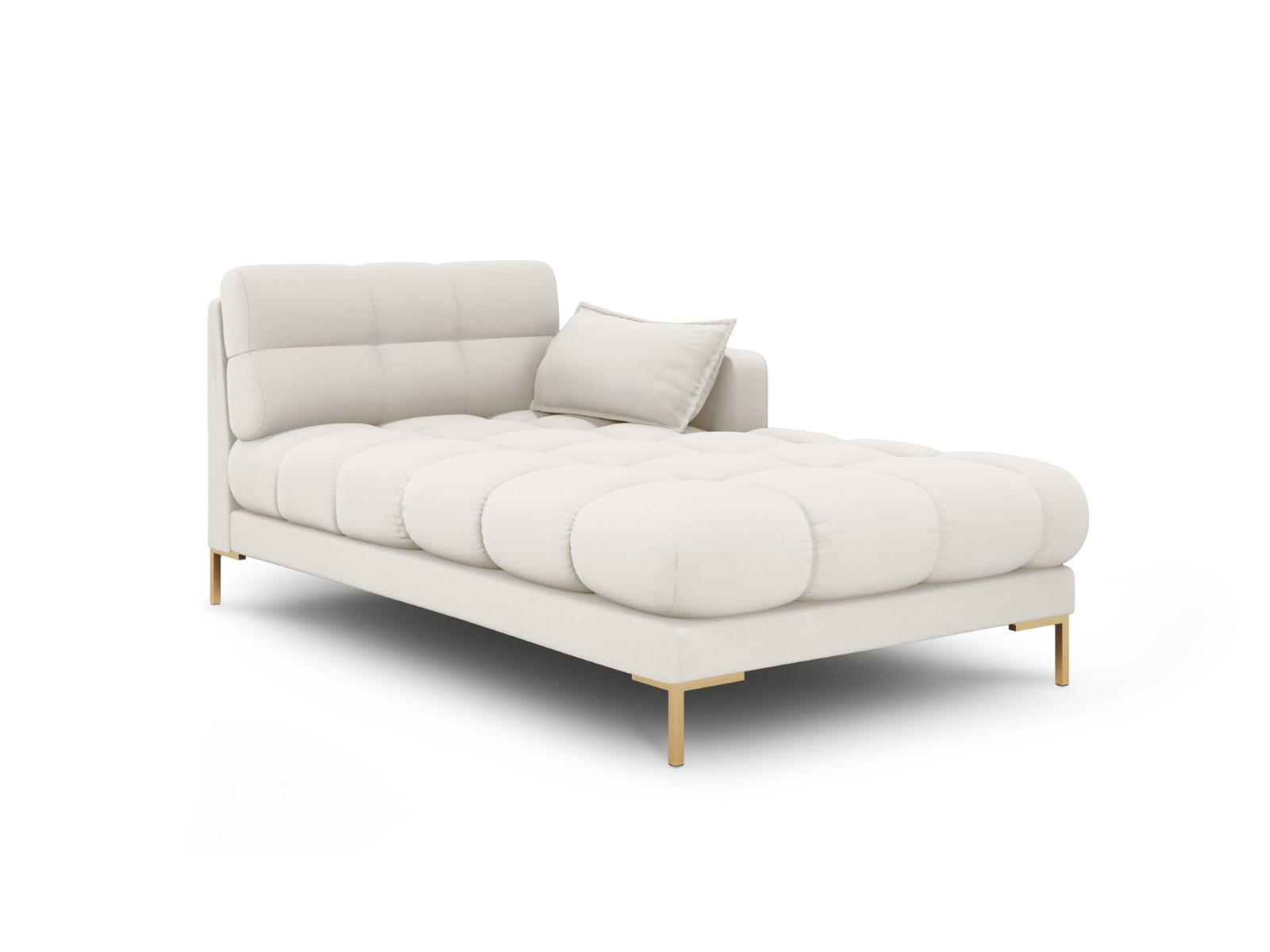 CHAISELONGUE rechts Mamaia aus strukturiertem Stoff leichtes beige - Creme, Textil (102/75/185cm) - Micadoni