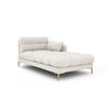 CHAISELONGUE rechts Mamaia aus strukturiertem Stoff leichtes beige - Creme, Textil (102/75/185cm) - Micadoni