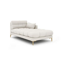 CHAISELONGUE rechts Mamaia aus strukturiertem Stoff leichtes beige - Creme, Textil (102/75/185cm) - Micadoni